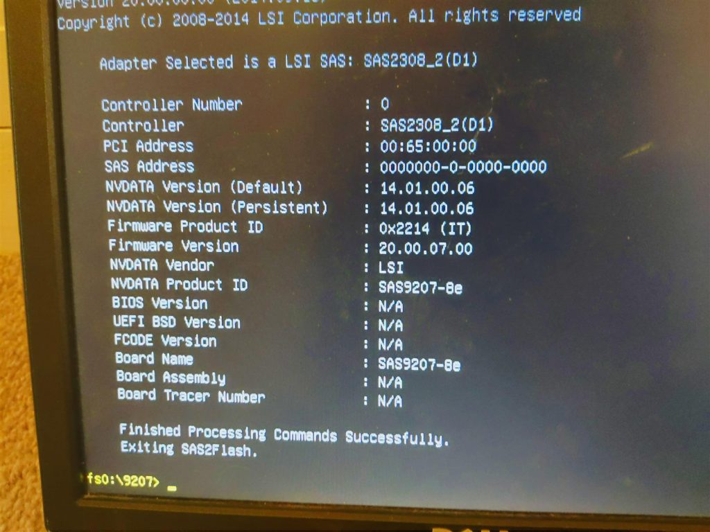 LSI firmware flash utility